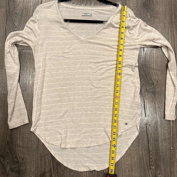 Abercrombie & Fitch A&F Long Sleeve V-Neck Striped Tunic Fringe Accent M - Picture 10 of 10